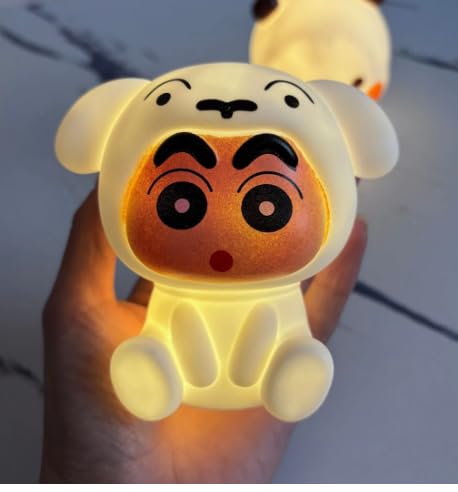 Crayon Shin-chan Shiro Night Light, Soft Silicone, Switch Glow LED lamp. White Color Light, Designed as a Sleep Companion, Ideal for Children & Home Decor (Small Size)
