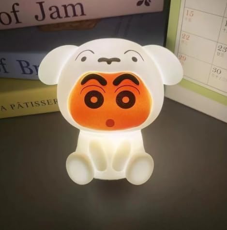 Crayon Shin-chan Shiro Night Light, Soft Silicone, Switch Glow LED lamp. White Color Light, Designed as a Sleep Companion, Ideal for Children & Home Decor (Small Size)