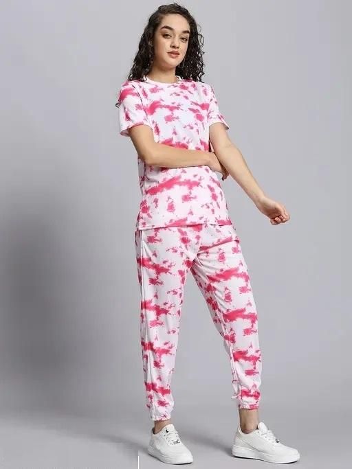 Women's Casual Tie Dye Print Night Suit - GLIMMER 