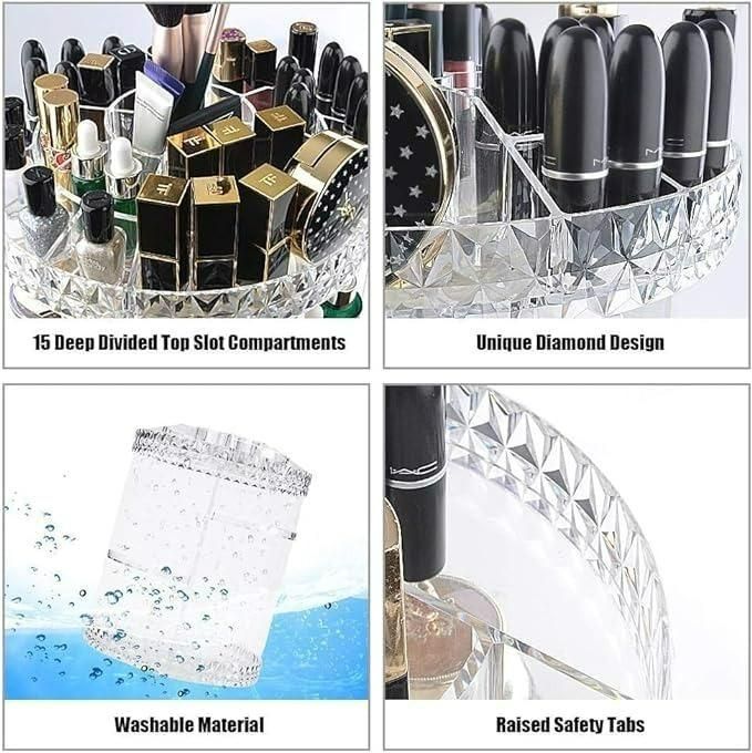 Makeup Organizer Adjustable 360 Rotation Box Case - GLIMMER 