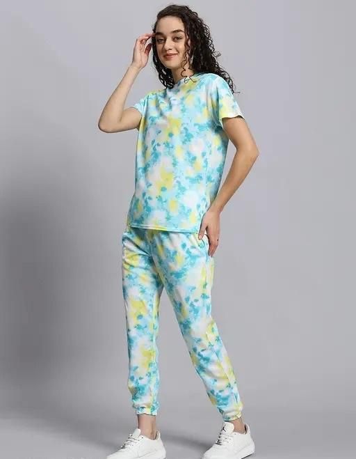 Women's Casual Tie Dye Print Night Suit - GLIMMER 