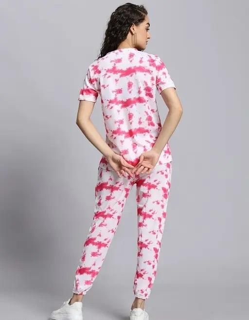 Women's Casual Tie Dye Print Night Suit - GLIMMER 