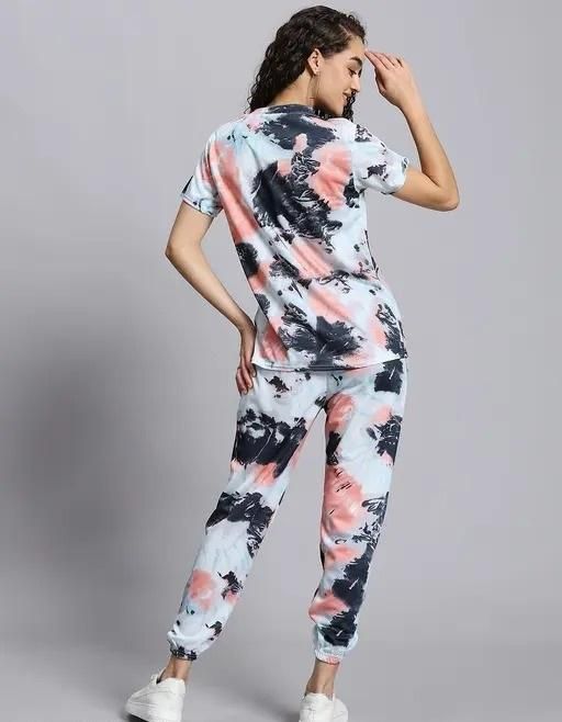 Women's Casual Tie Dye Print Night Suit - GLIMMER 