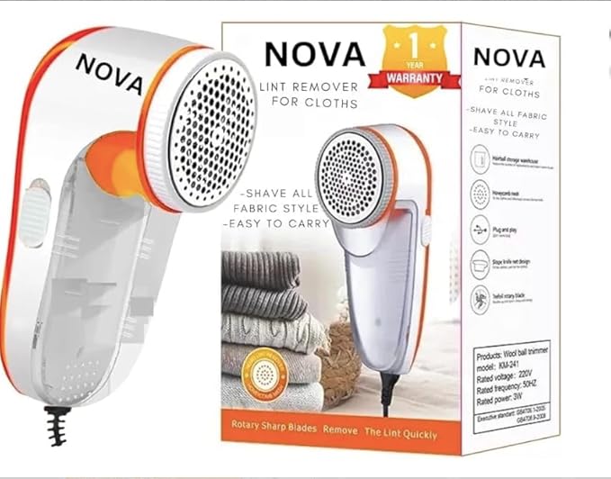 Nova Lint Remover – Powerful Fabric Shaver for Clothes, Sweaters & Furniture | Rechargeable, Portable & Easy to Use - (with 3 Years Brand Warranty) - GLIMMER 
