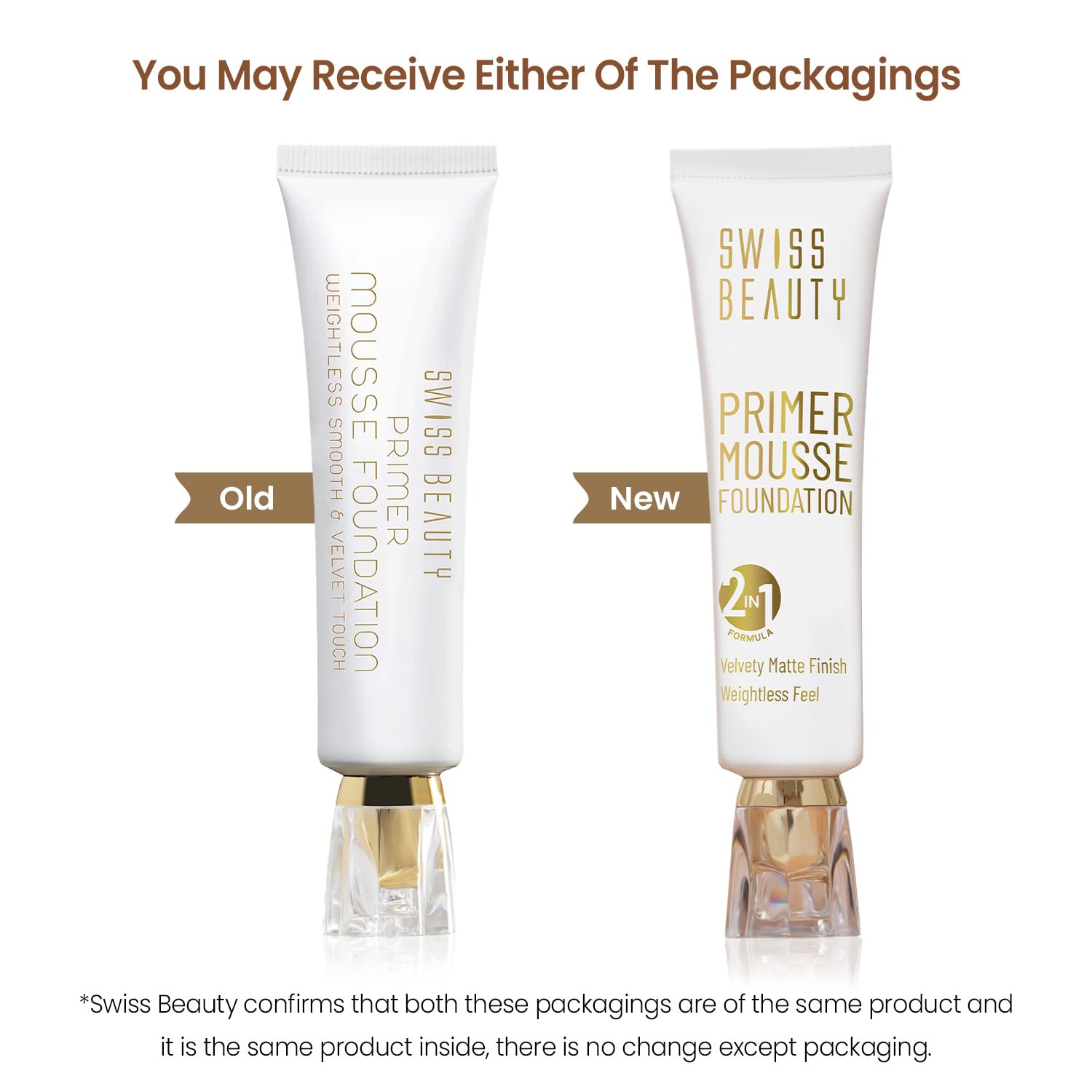 Swiss Beauty Primer Mousse Foundation Weightless Smooth & Velvet Touch, Face Makeup, Rose Blush, 30ml - GLIMMER 