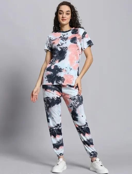 Women's Casual Tie Dye Print Night Suit - GLIMMER 