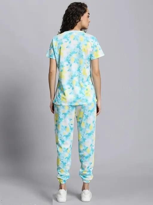 Women's Casual Tie Dye Print Night Suit - GLIMMER 