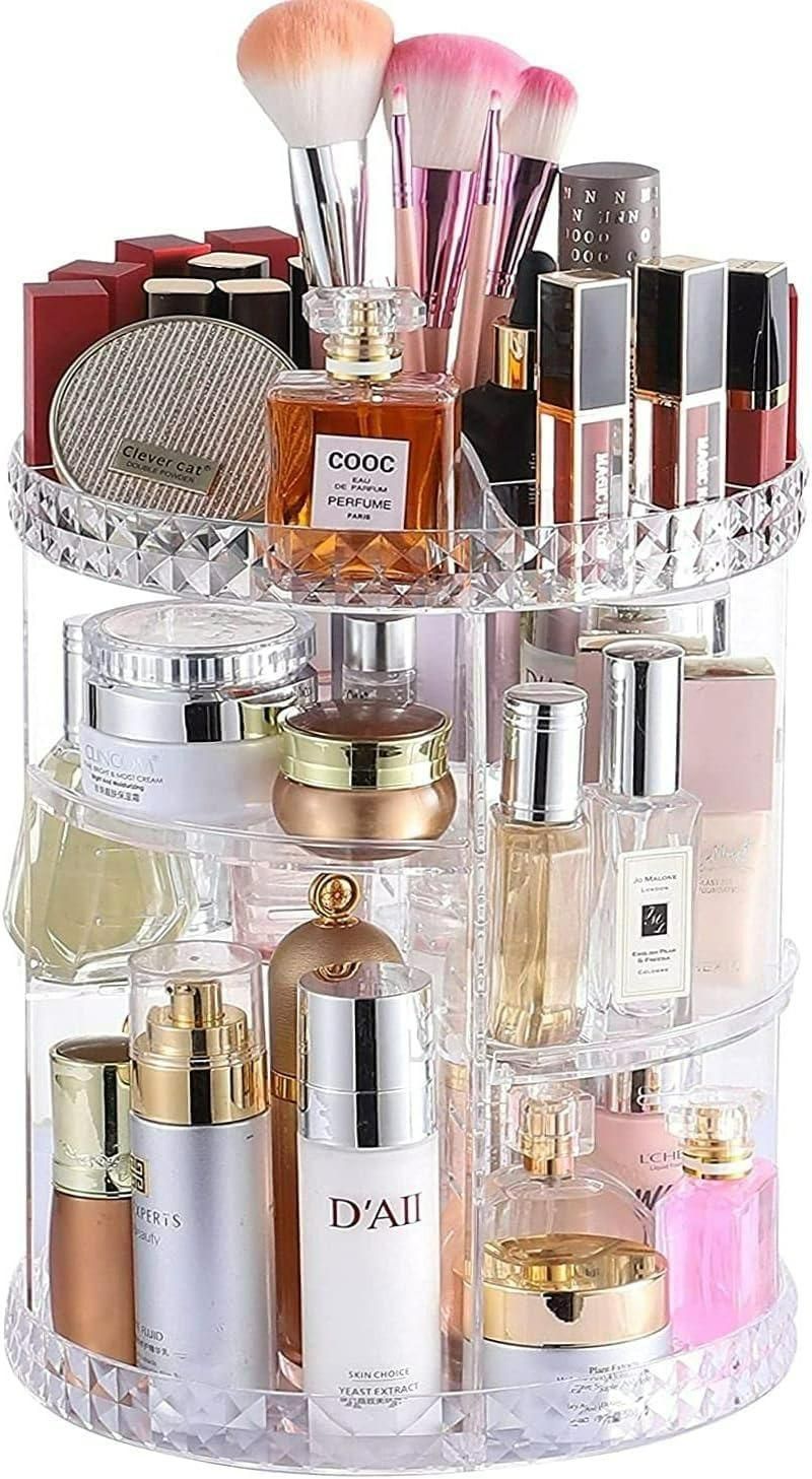 Makeup Organizer Adjustable 360 Rotation Box Case - GLIMMER 
