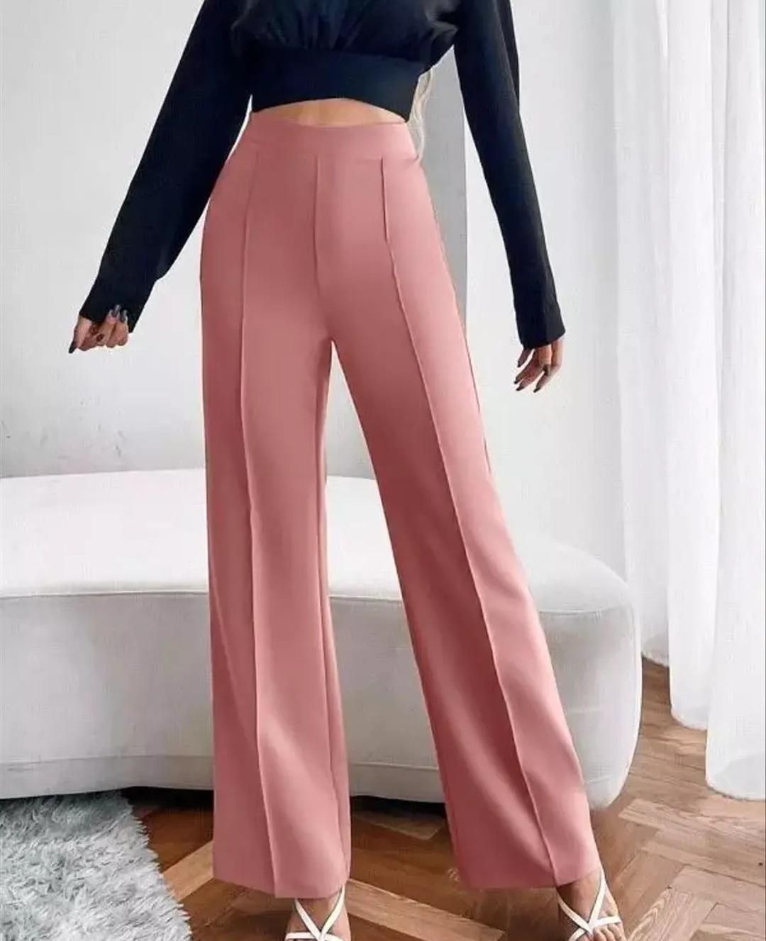 Women's Nontransparent Fabric Classic-Stylish Pant Pink - GLIMMER 