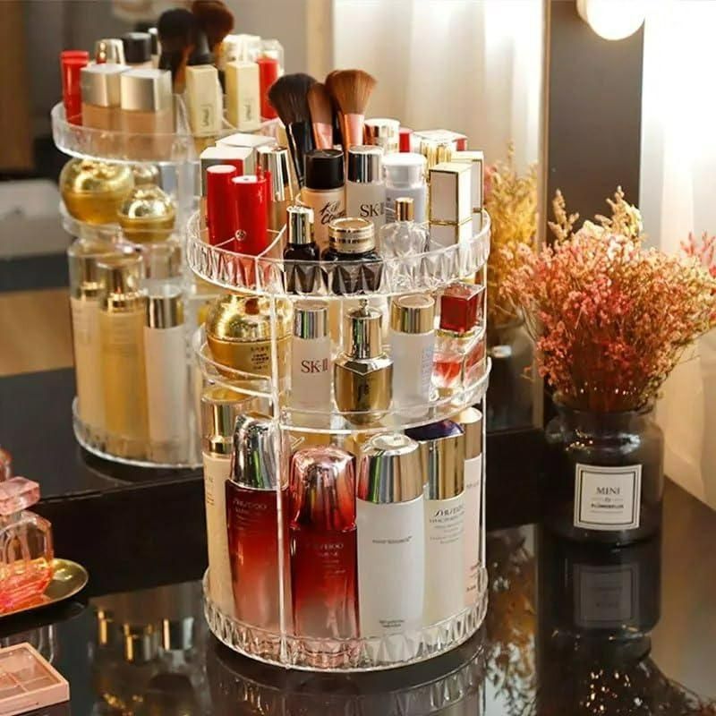 Makeup Organizer Adjustable 360 Rotation Box Case - GLIMMER 