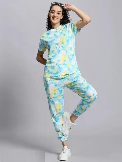 Women's Casual Tie Dye Print Night Suit - GLIMMER 