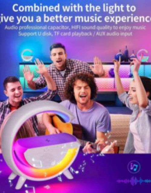 G-Shape LED Wireless Charging Speaker Lamp - GLIMMER 