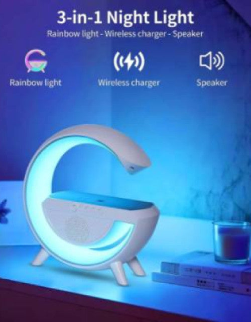 G-Shape LED Wireless Charging Speaker Lamp - GLIMMER 