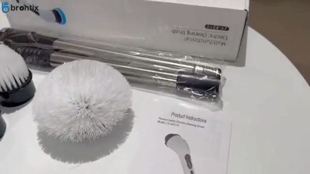 BRONTIX 9 in 1 Cordless Electric Spin Scrubber - Cleaning Brush for Home, Electric Mop Machine for Floor, Bathroom Cleaning - GLIMMER 